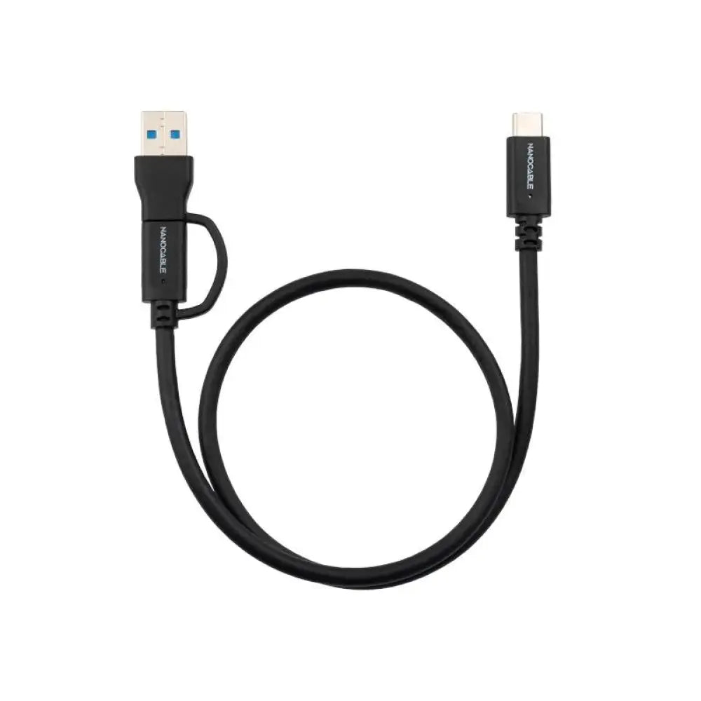 Cable USB-C 3.2 Gen2 Nanocable 10.01.4801 1 m 60 W 10 Gbps Negro