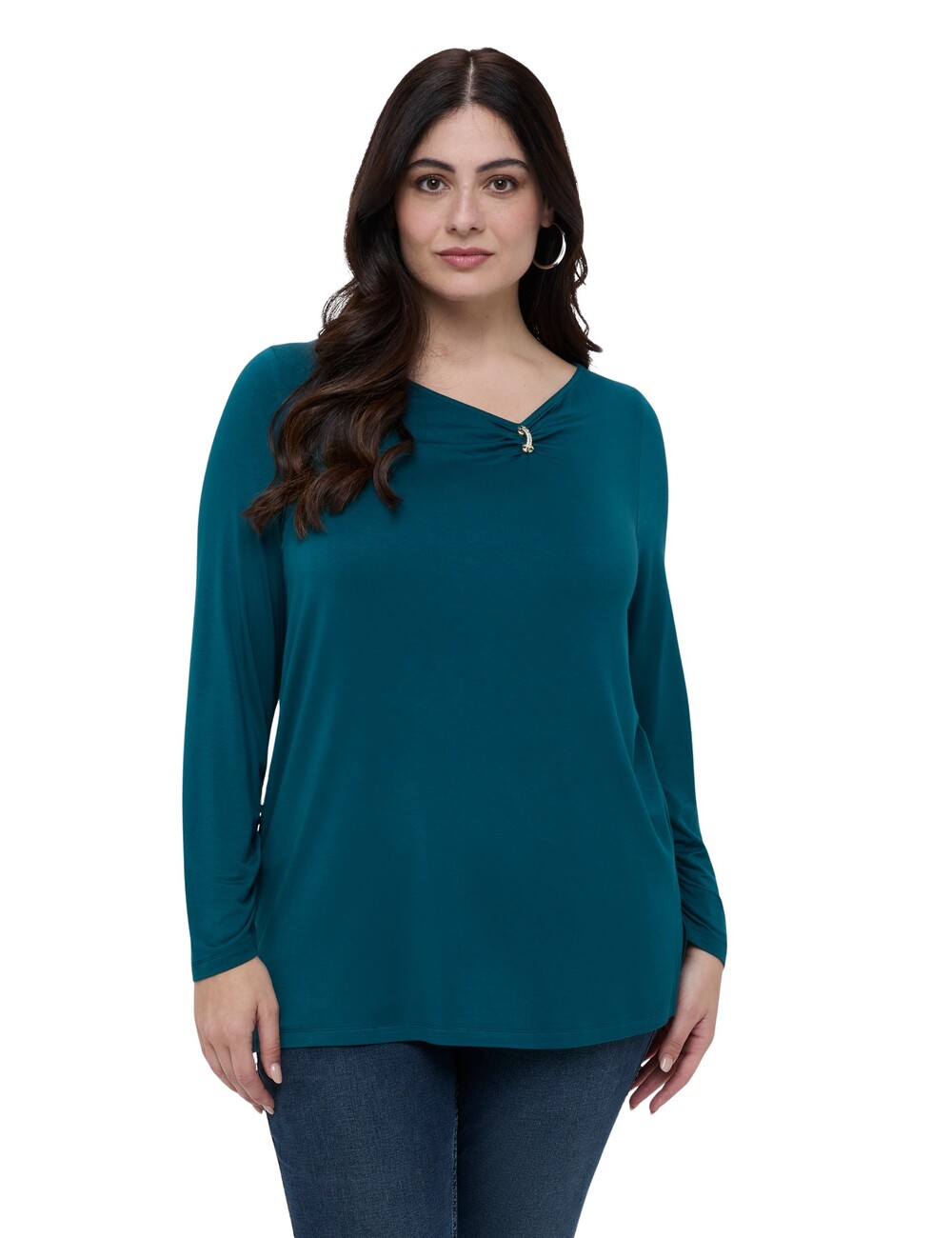 Fiorella Rubino - Camiseta de jersey con detalle joya