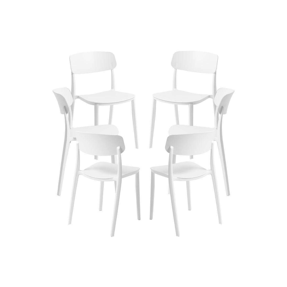 Regalos Miguel - Packs Sillas Jardín - Pack 6 Sillas Bri - Blanco