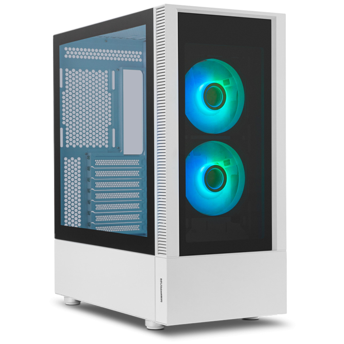 NOX Hummer Nemesis -Semitorre Micro ATX;ATX, lateral y frontal de cristal templado, ventiladores infinitos LED ARGB, hasta 8 ventiladores,USB 3.0, Blanconco