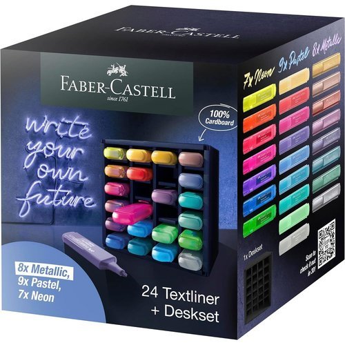 FABER SET ESCRITORIO 24 MARCADORES TEXTLINER 46 CUBO 46 125x145x150 Cms.