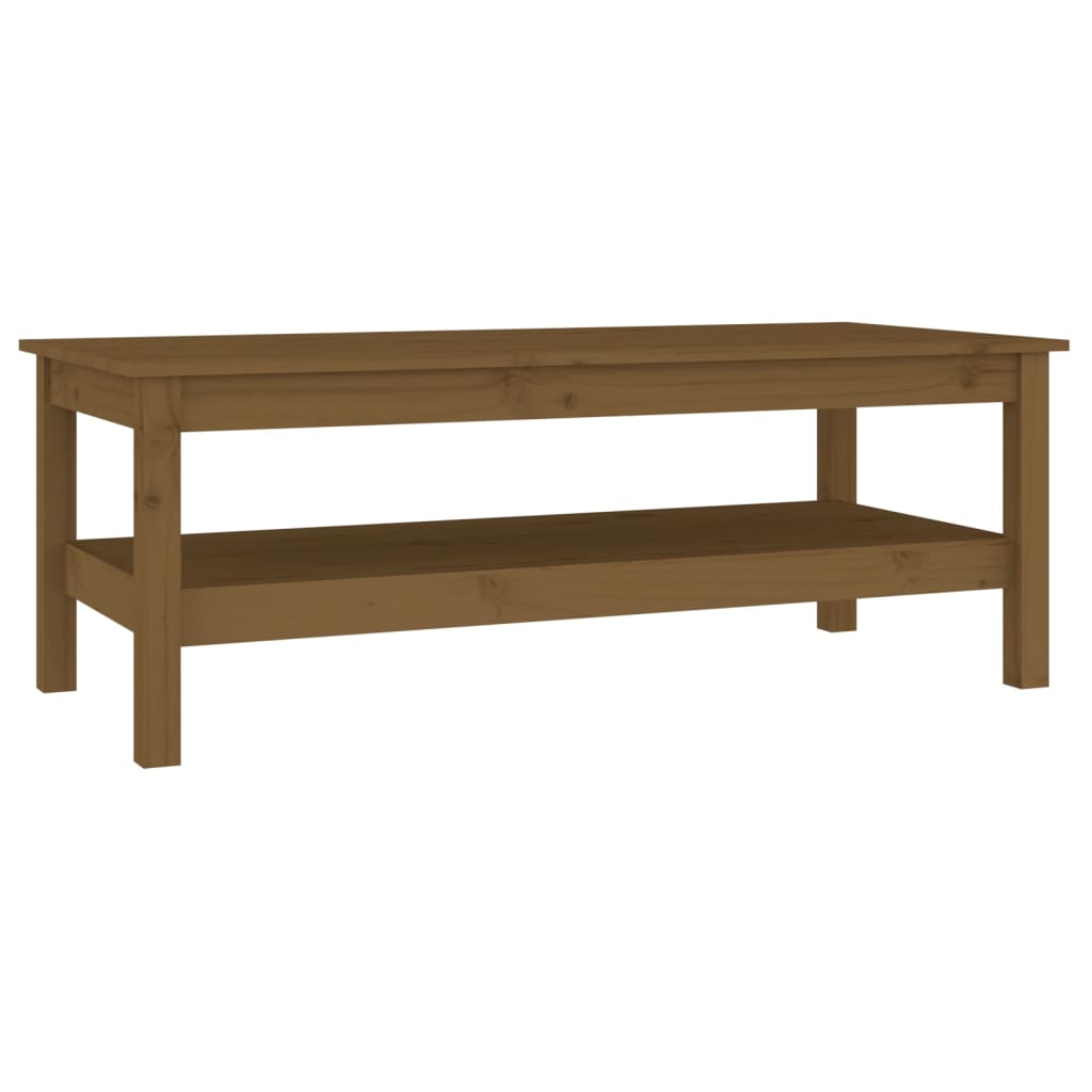 Mesa de Centro Vidaxl de Madera Maciza de Pino 110x50x40 Cm Natural