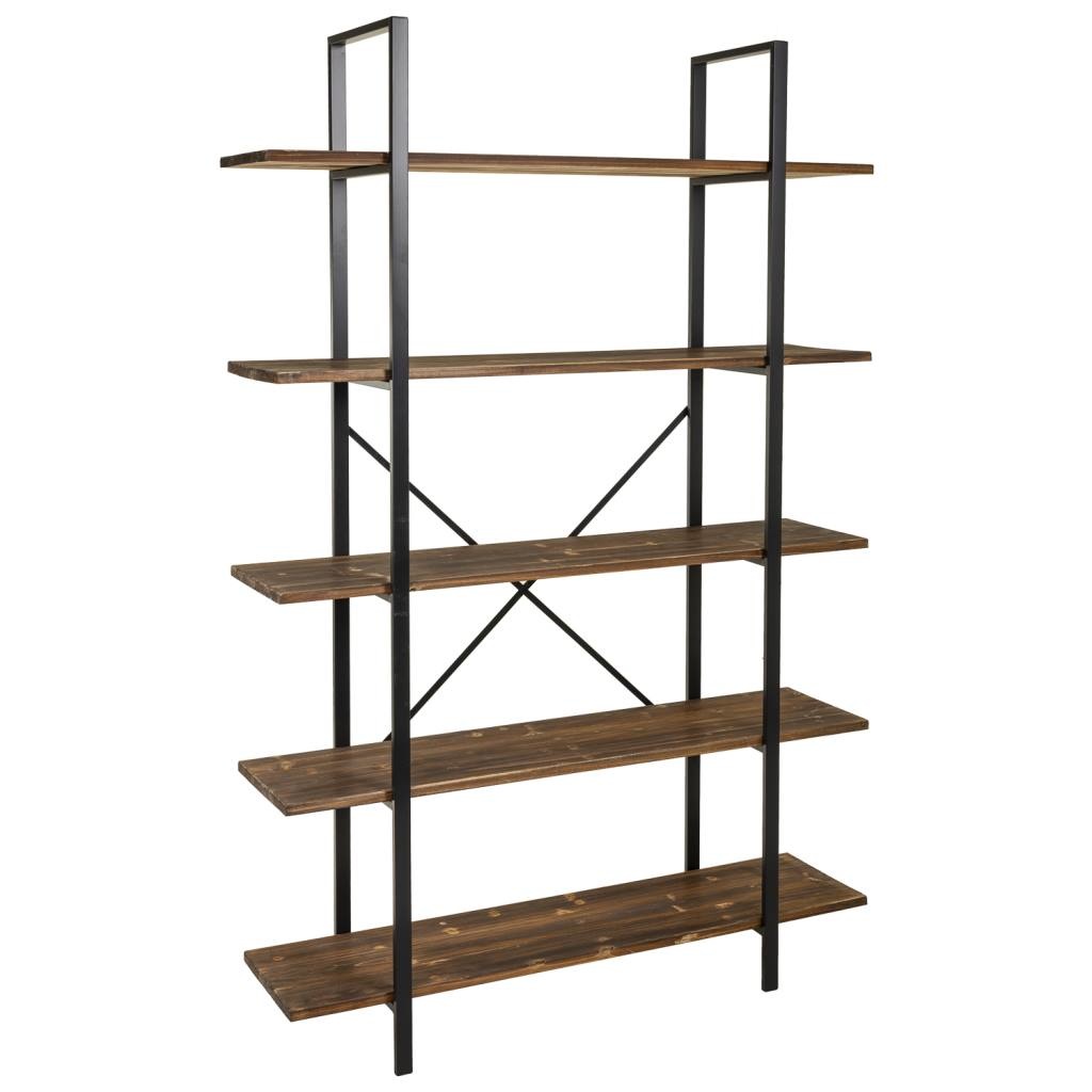 WANDERLUST DECO Estantería de madera y metal marrón 120x32x178h cm de estilo Industrial