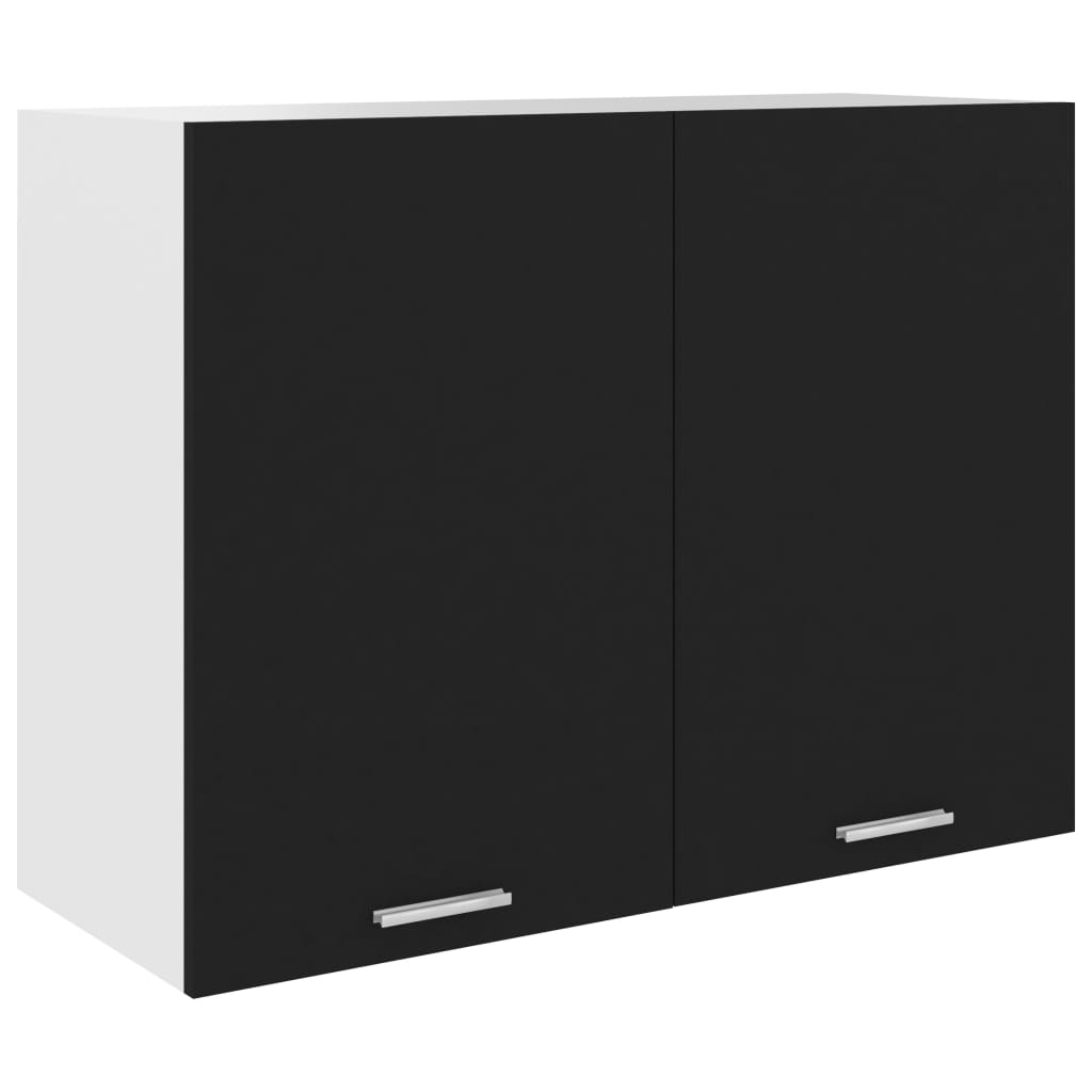 vidaXL Armario colgante "Lyon" de, negro, 80 x 31 x 60 cm, madera de ingeniería