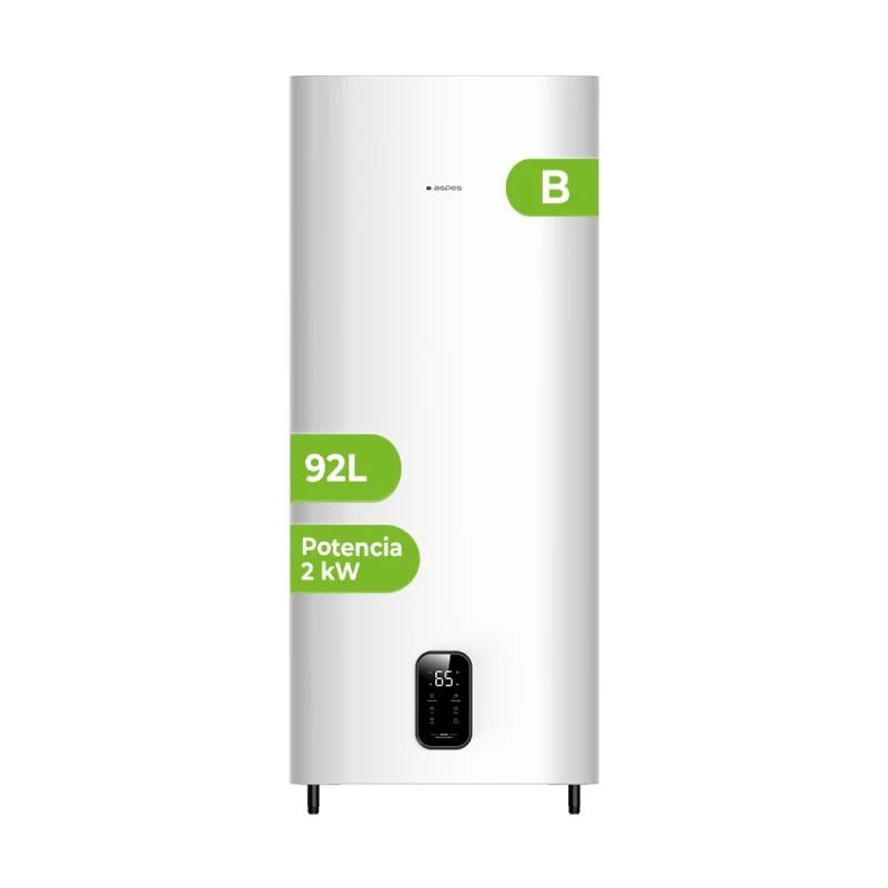 Termo agua caliente 92L Vertical ASPES AT10000DDW | 1500W, Reversible, Táctil, 121cm, x 53cm, x 29cm, Blanco