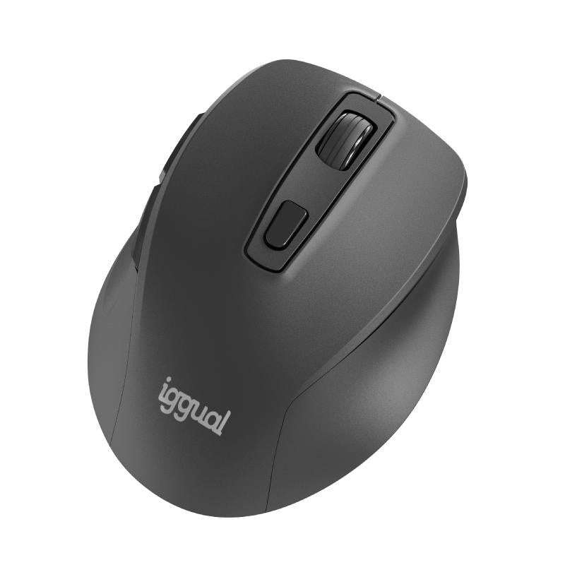 Ratón IGGUAL ERGO-SILENT-6D Inalámbrico 1600 DPI Negro 6 Botones Silencioso
