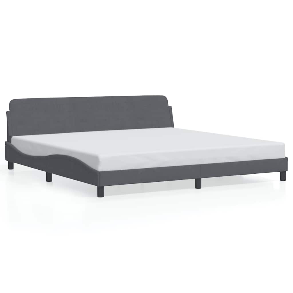 vidaXL Estructura de cama Dover terciopelo gris oscuro 200x200 cm