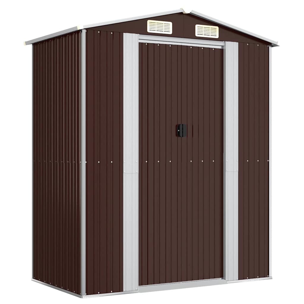 vidaXL Cobertizo jardín acero galvanizado marrón oscuro 192x108x223 cm