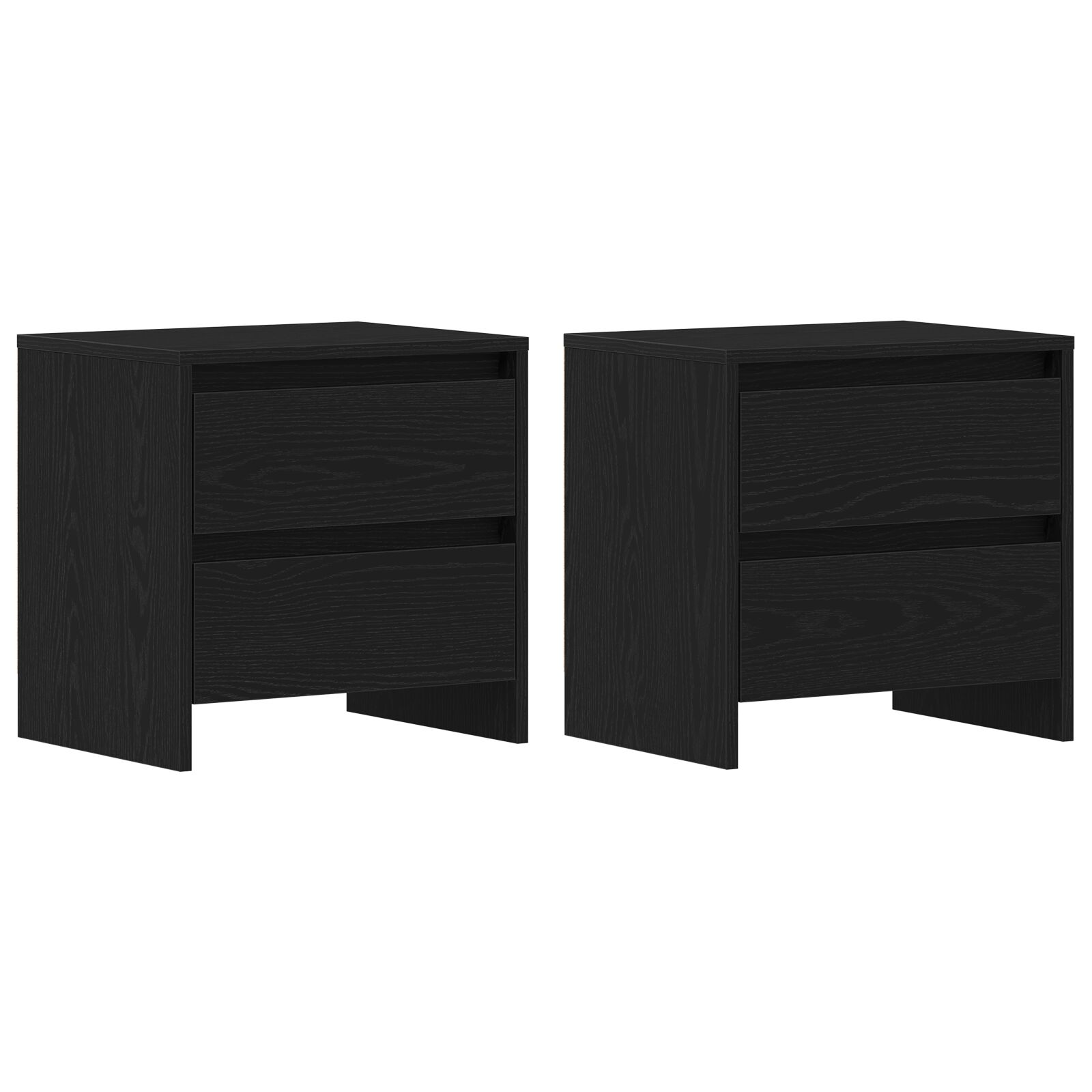 Cabinet de noche vidaXL 2 pcs Negro Roble 45x34x44,5 cm Madera Engineered