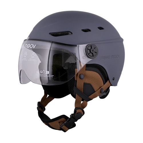 T'nB Visor, casco de protección para bicicleta y patinete eléctrico con visera transparente, ventilaciones, ajuste de rueda y orejeras desmontables, talla L (circunferencia de la cabeza 58-62 cm