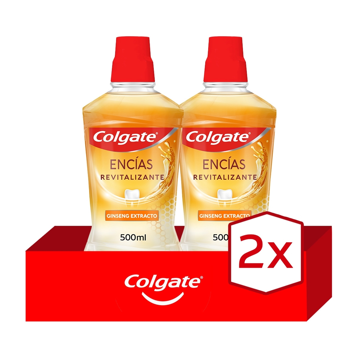 Colgate - Enjuague bucal Colgate Encías Revitalizante fortificante extracto de gingseng 500ml. Pack 2