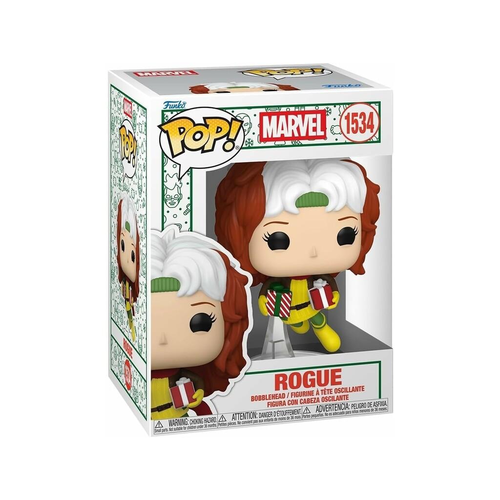 Funko Pop Marvel Figura Rogue con Regalos de Navidad y Cabeza Oscilante