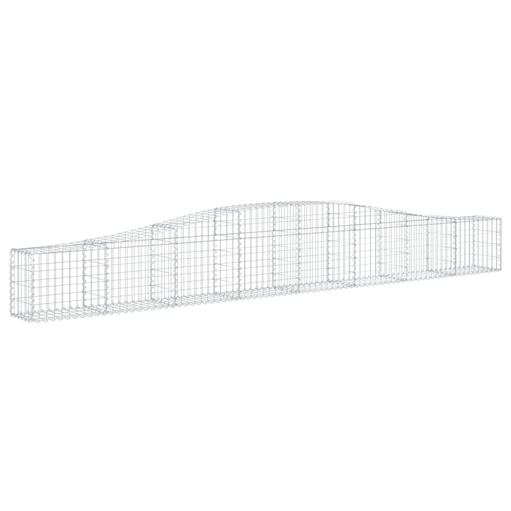 vidaXL Cestas de gaviones 2 uds forma de arco hierro 400x30x40/60 cm