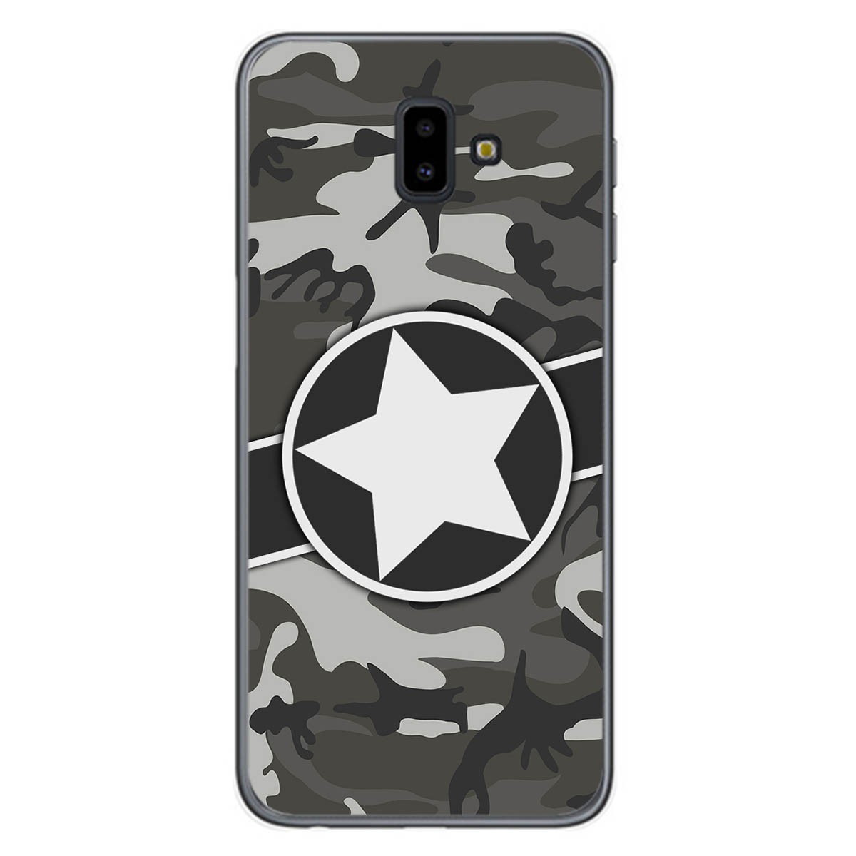 Tumundosmartphone Funda Gel Tpu para Samsung Galaxy J6+ Plus diseño Camuflaje 02 Dibujos