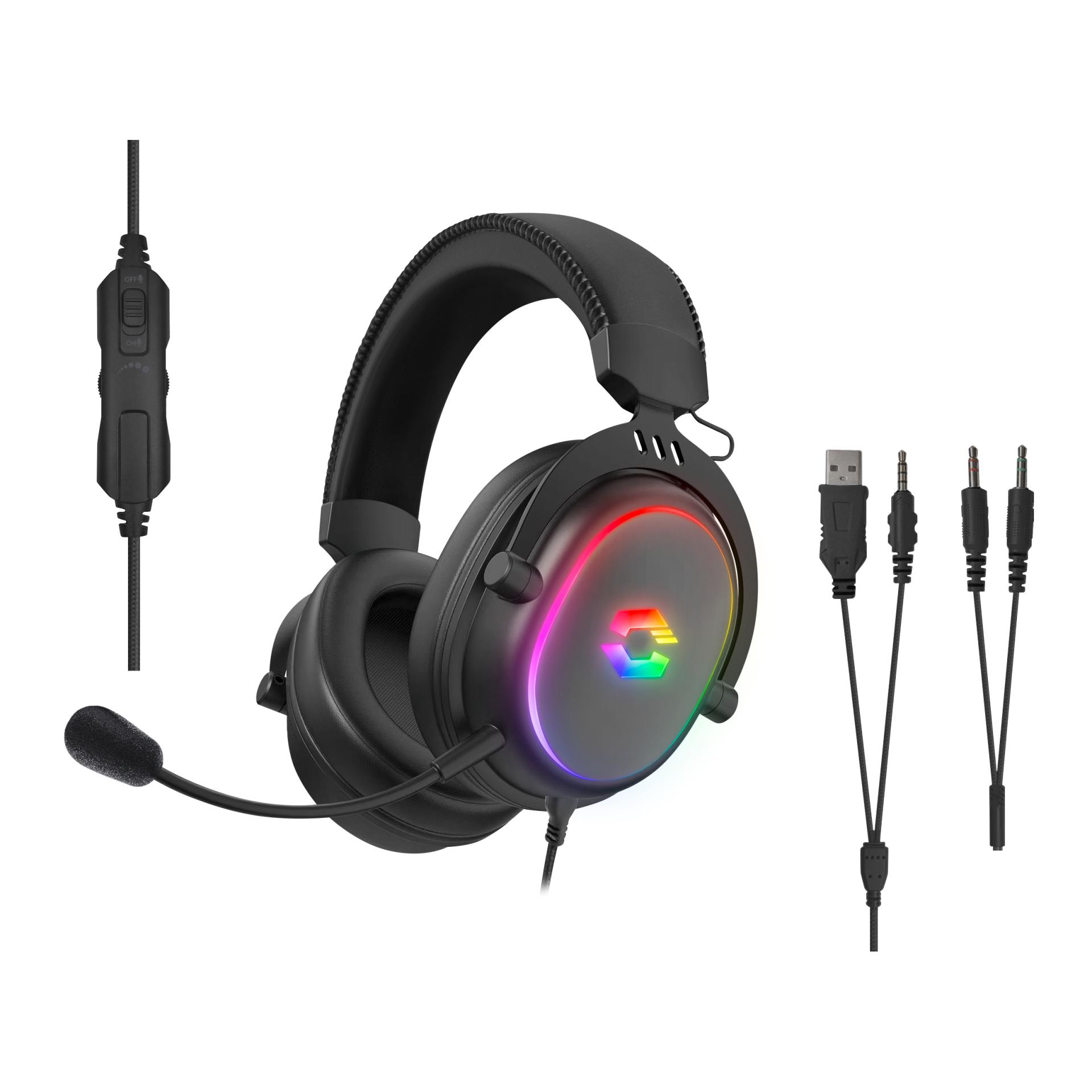 SPEEDLINK CONUX RGB Auriculares Alámbrico Diadema Juego USB tipo A Negro