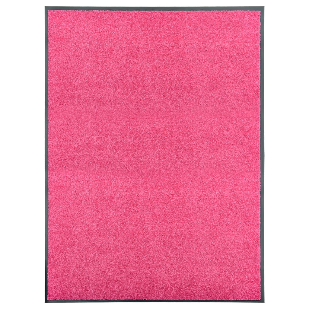 vidaXL Felpudo lavable rosa 90x120 cm