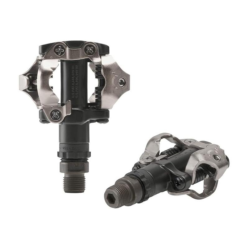 Shimano - Pedales M520 SPD para bicicleta de montaña, con calas SM-SH51 incluidas, eje de cromoly y rodamientos sellados de bajo mantenimiento, diseño compacto y antilodo
