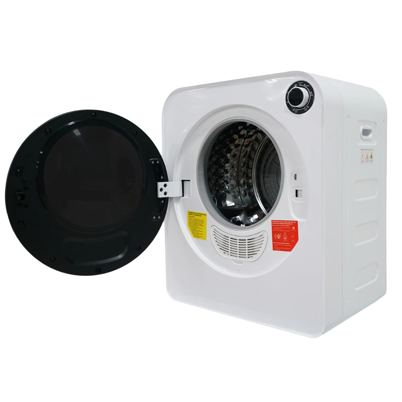 Sèche-linge compact blanc avec chauffage céramique PTC et tambour en acier inoxydable