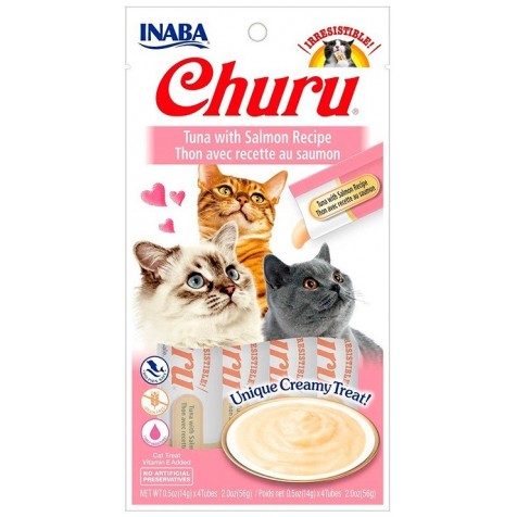 Churu Puré Receta de Atún con Salmón para Gatos 4 x 14 gr