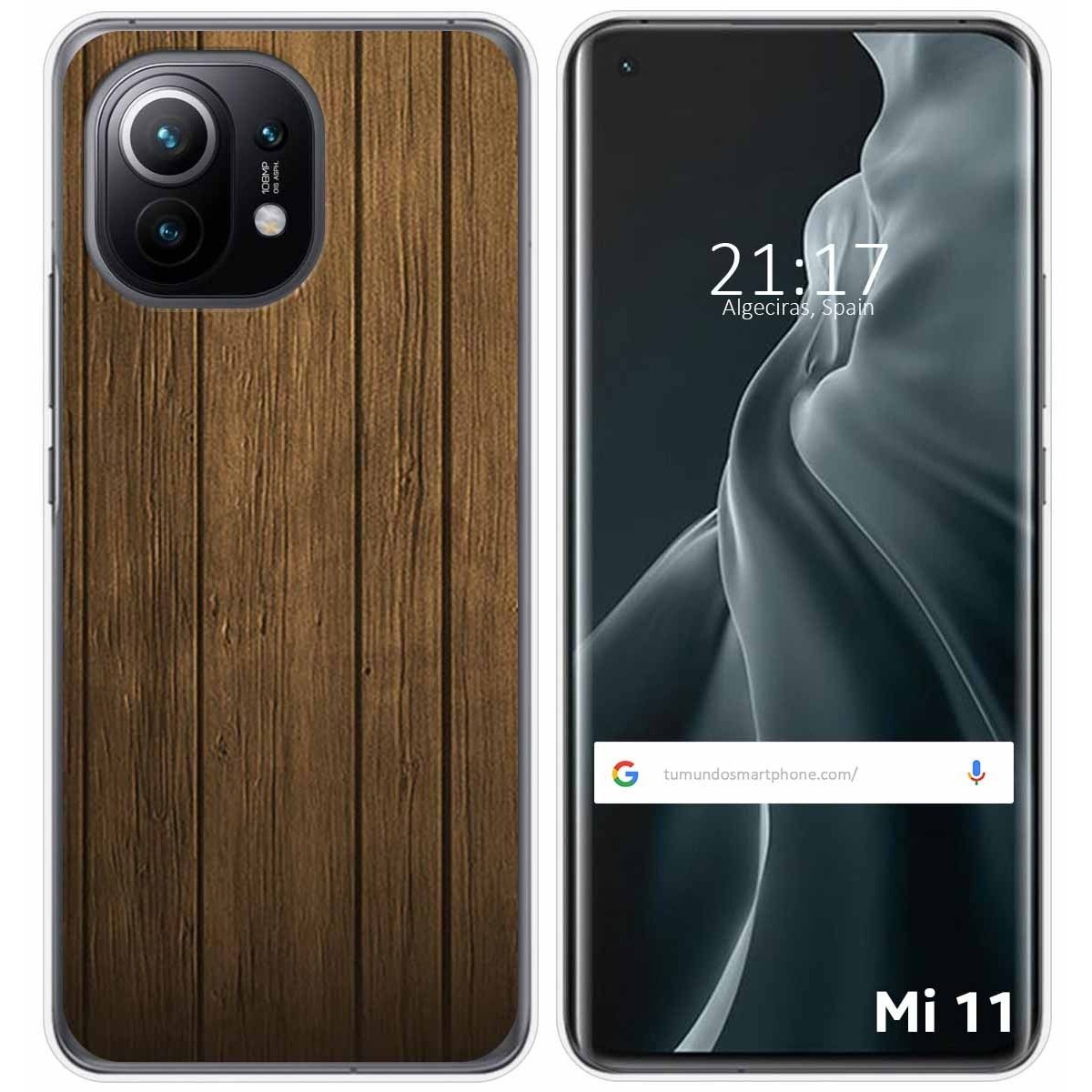 Tumundosmartphone Funda Gel Tpu para Xiaomi Mi 11 5G diseño Madera Dibujos