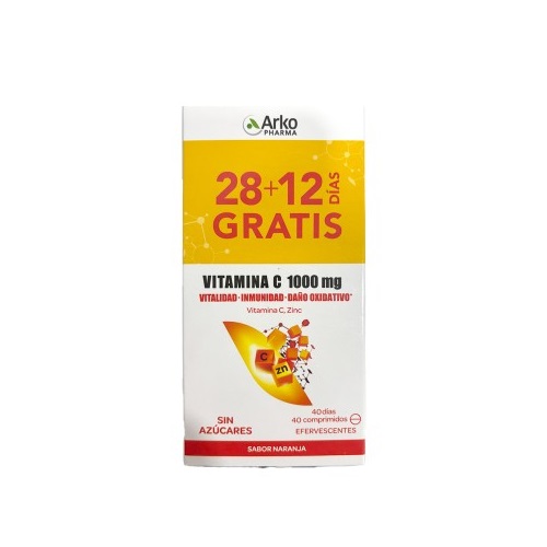 Arkopharma Arkovital Vitamina C 1000 Mg 40 Comprimidos Efervescentes Duplo