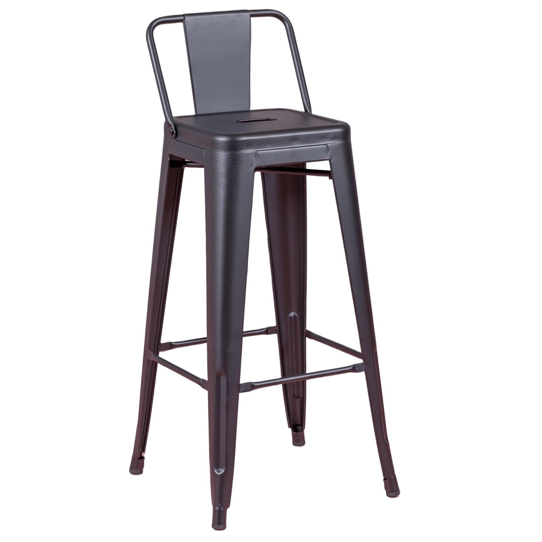 Nest Dream - Taburete metálico industrial con respaldo bajo (76cm) - Bistro