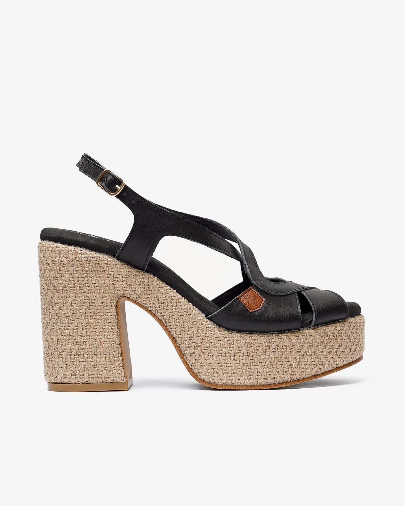 Sandalia de Tacón Mujer Balares en Piel Cuero | Elegancia Minimalista con Altura Estable | Cierre Hebilla, Suela Eva Antideslizante | POPA | Tallas 35-41