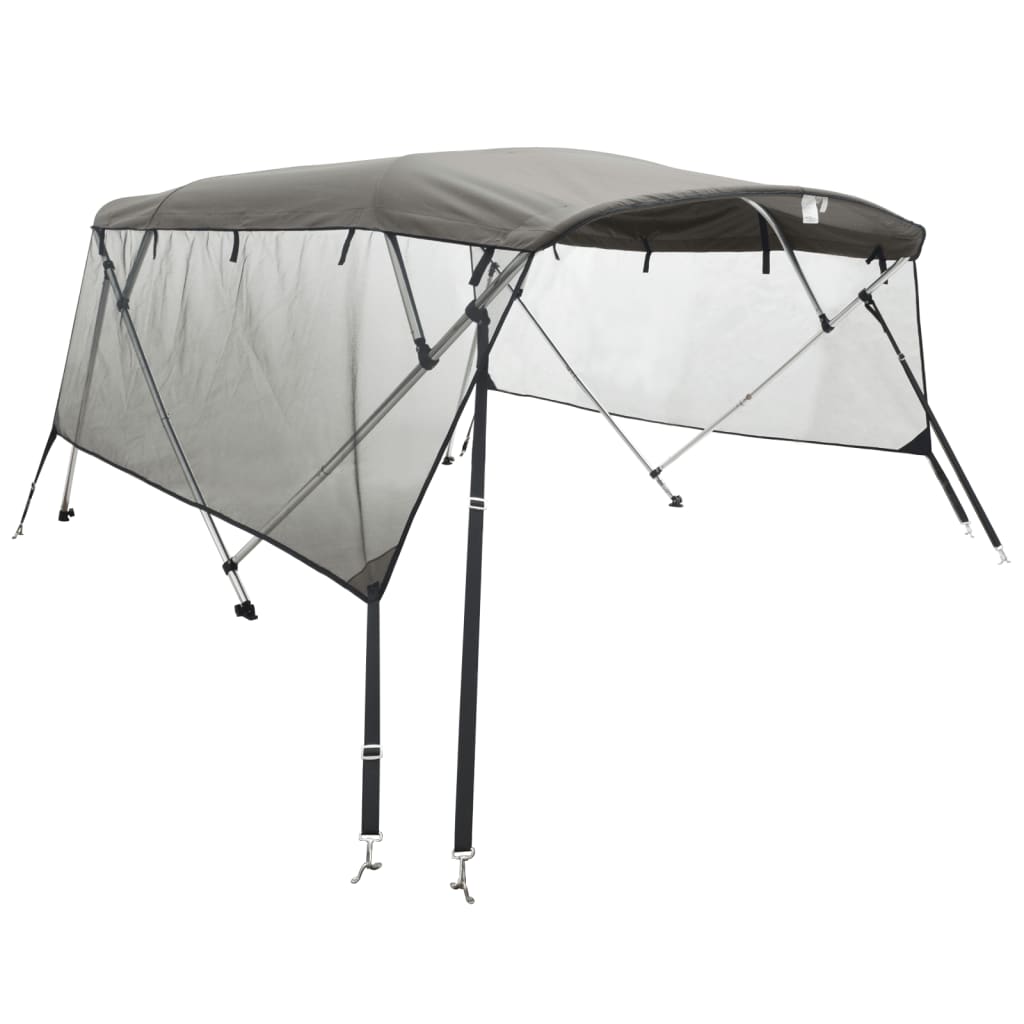 vidaXL Toldo bimini 4 arcos con paredes laterales de malla Color Blanco, Azul, anthracite grey y mas