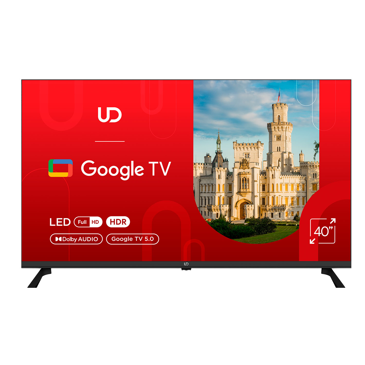 UD Televisor Smart TV 40 Pulgadas Full HD LED 40GFC5210S, Google TV, HDR, Dolby Audio, Bluetooth 5.1, HDMI y USB