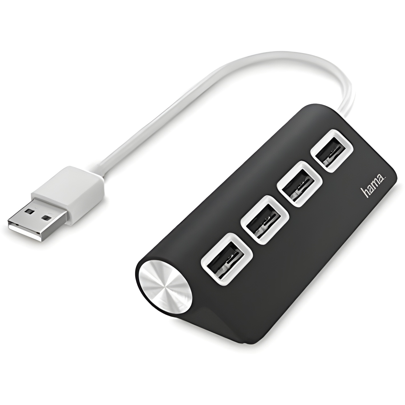 Hama USB Hub 4 Puertos Universal Alta Velocidad Transferencia de Datos Negro