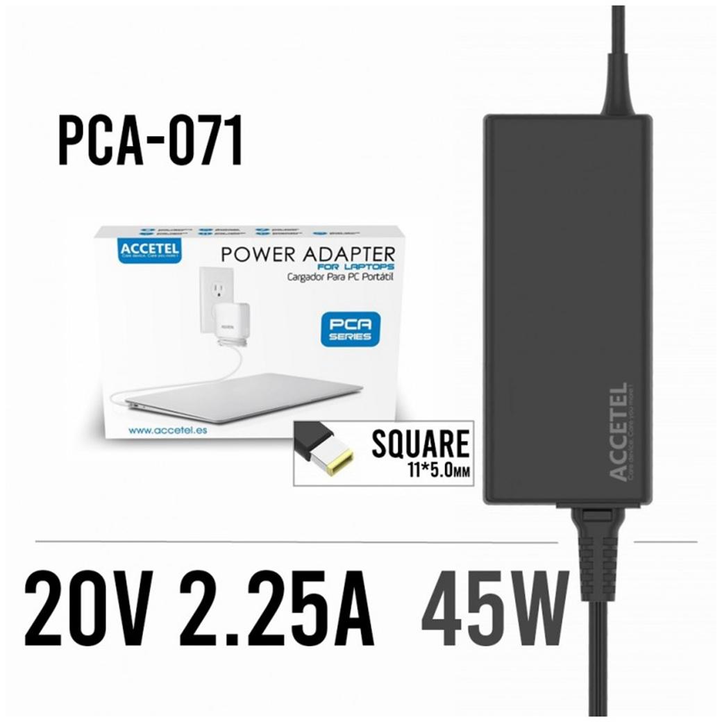 Accetel PCA-071 Cargador Levono 20V 2.25A SQUARE (USB) 45W