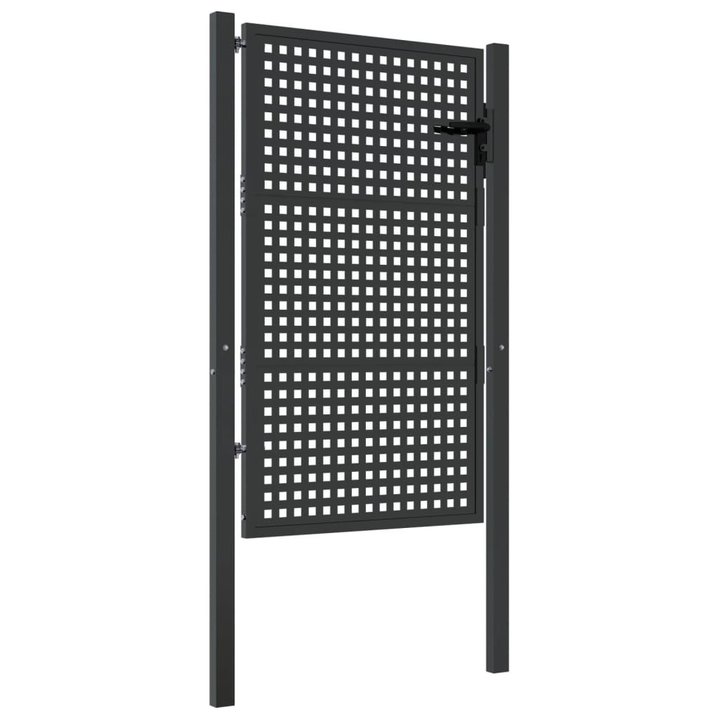 vidaXL Puerta de jardín acero gris antracita puerta de exterior Dimensiones 105 x 125 cm,  105 x 150 cm,  105 x 175 cm y mas