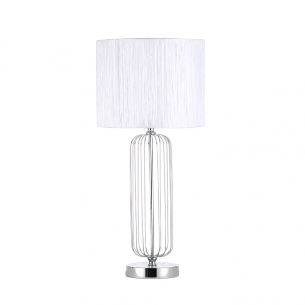 Sobremesa mansonia 1xe27 cromo c/pant blanca  66x30x30 cm