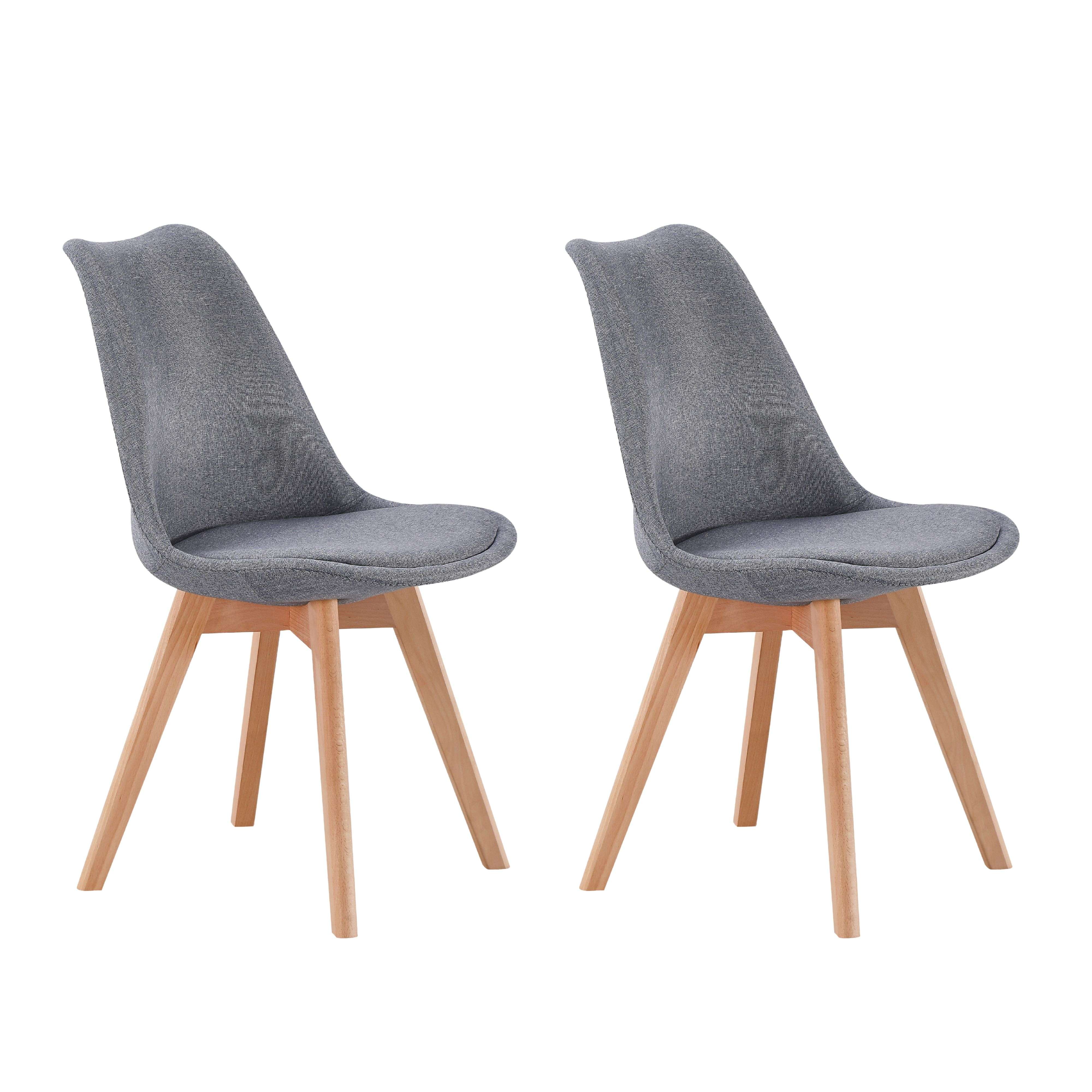 Miroytengo Pack 2 Sillas Comedor Bistro, Sillas de Cocina Tapizadas, Respaldo Tela, 48x84x54 cm