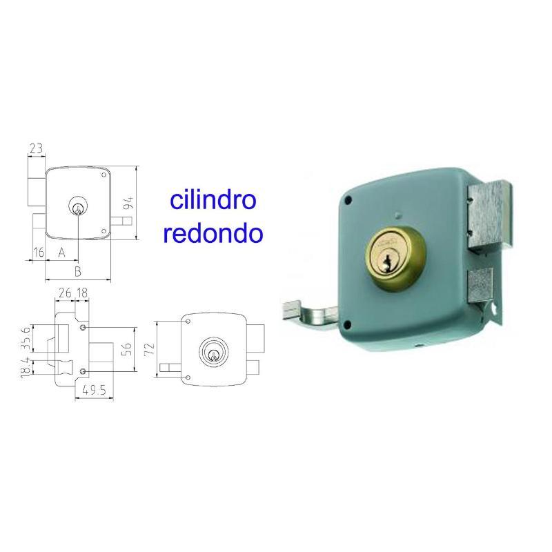 Mcm cerradura sobreponer 2525pr-100-izqda pintada cilindro redod