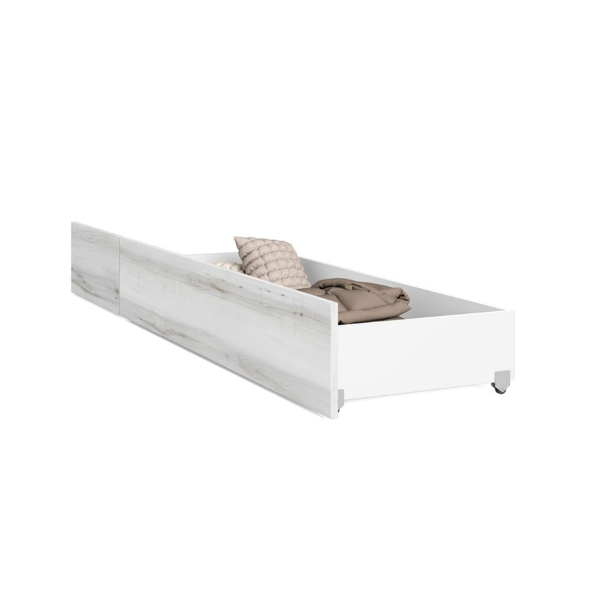 Cajón extraíble Terra para cama con ruedas albo 24,5x191x49,6 cm