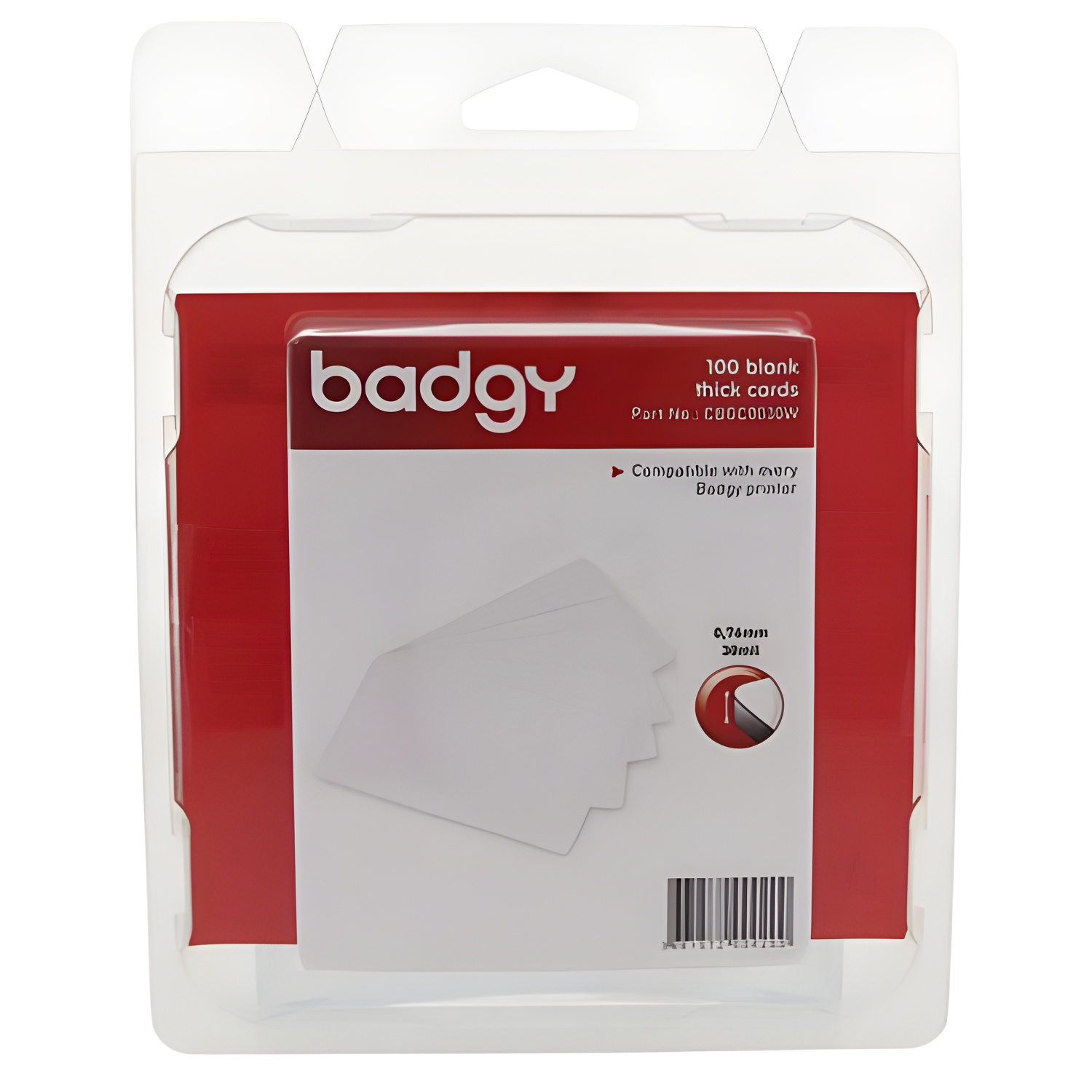 Pack 100 Tarjetas PVC Badgy CBGC0030W - Original y Exclusivo