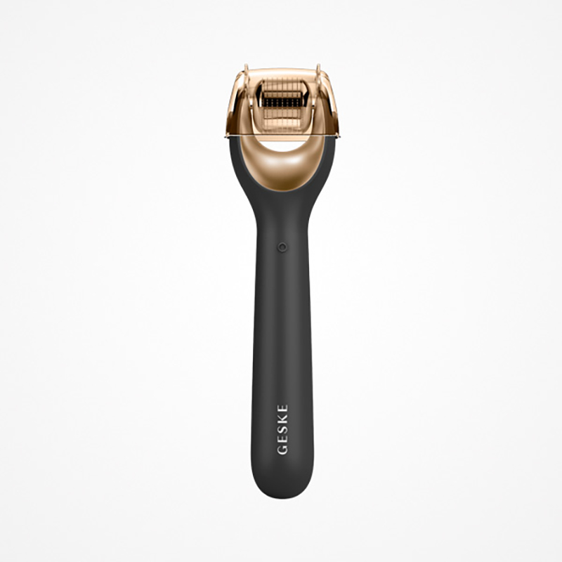 Geske Microneedle Face Roller 9 en 1 | Rodillo Facial con Microagujas para Estimular la Piel | Color Negro y Dorado