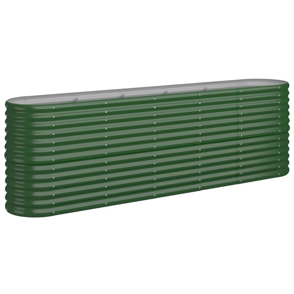 vidaXL Jardinera arriate acero recubrimiento polvo 224x40x68 cm Color Verde,  Gris,  Marrón y mas