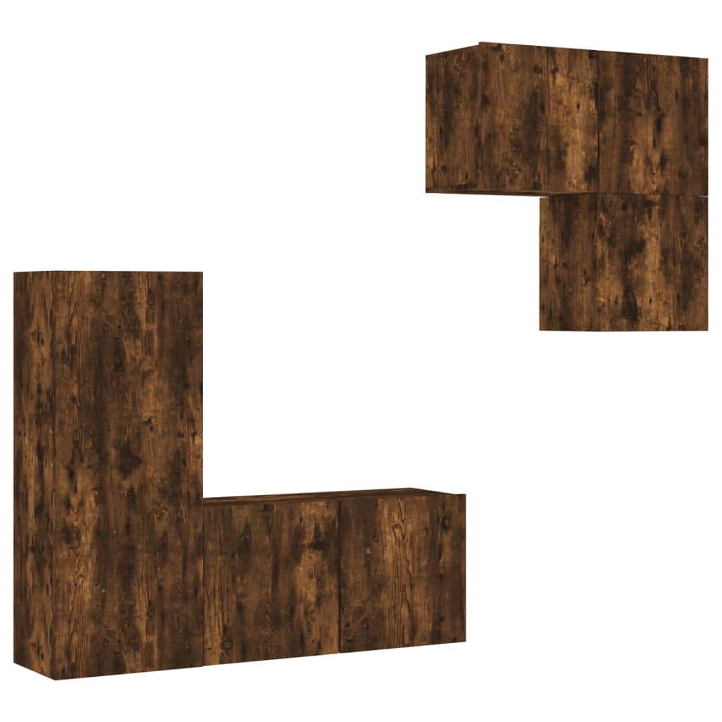 Vidaxl Muebles TV Pared 4 Piezas Madera Ingeniería