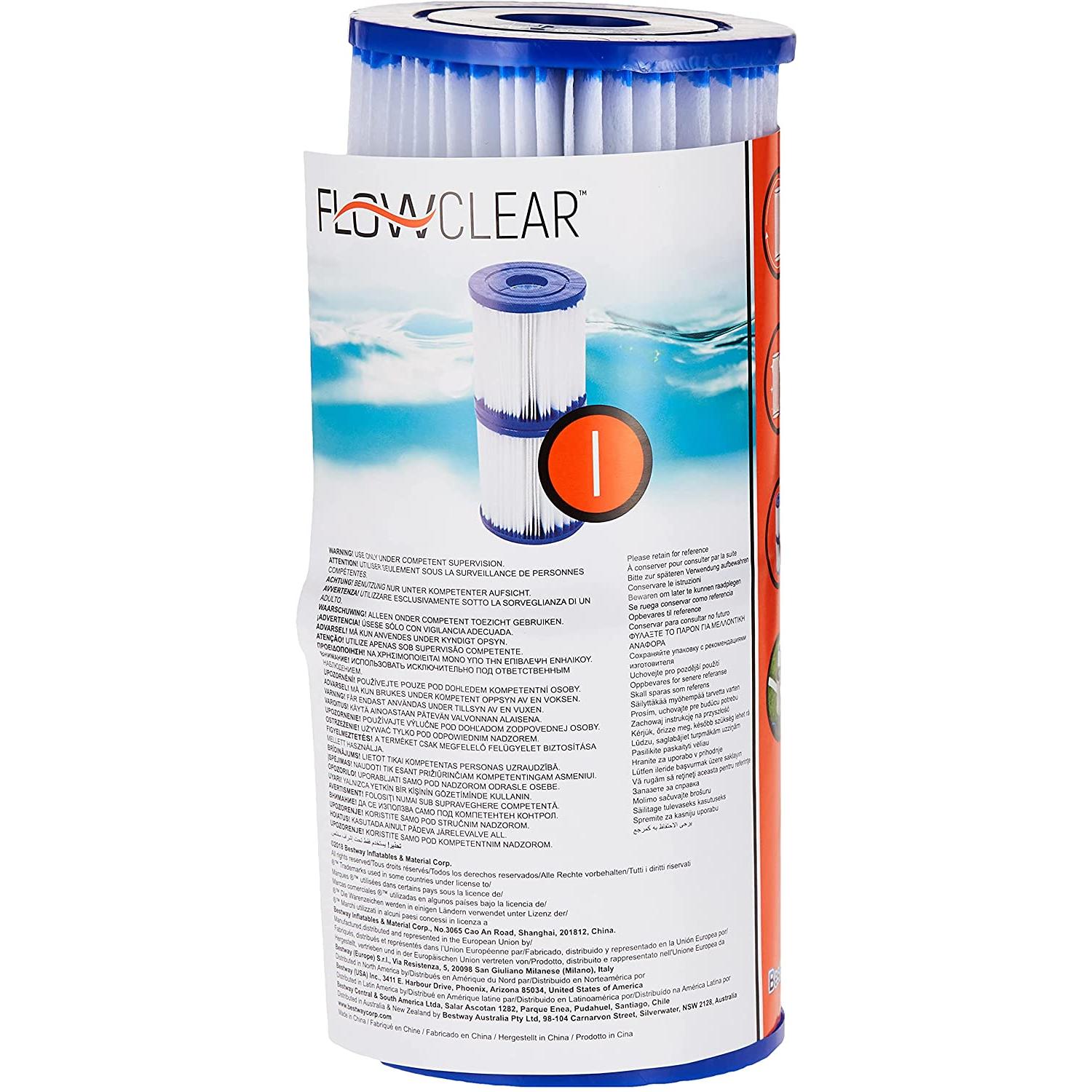 Filtros de cartucho para depuradoras o bombas Bestway para Spa y piscinas | Fácil de instalar, reemplazar y lavar | Tipo I - II - III - IV (Piscina) - VI (Spa)