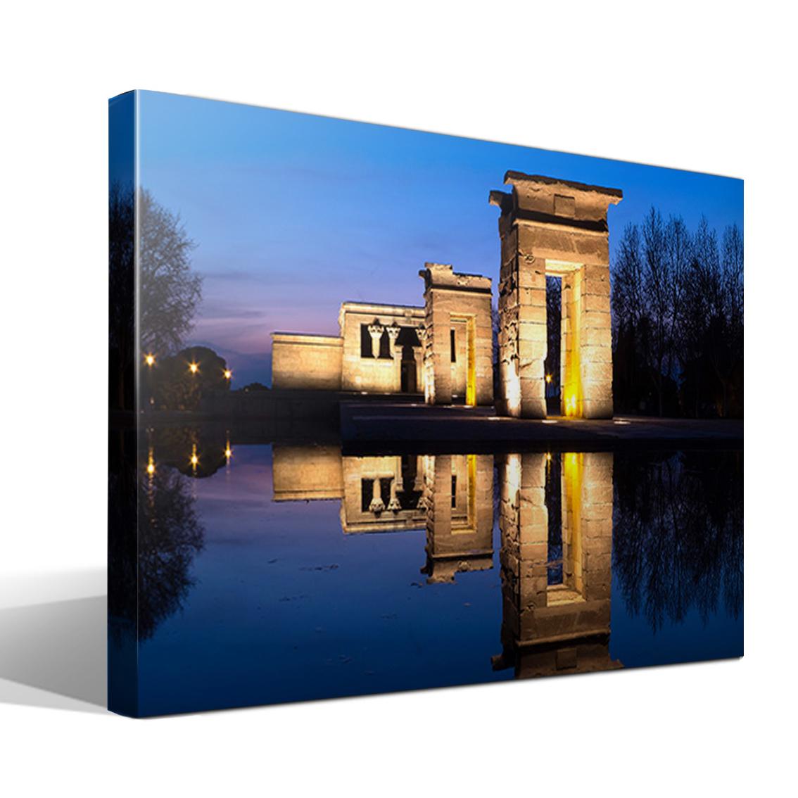 Cuadro Canvas Templo de Debod en Madrid - Alta Resolución - Lienzo 100% Algodón - Bastidor de Madera - Fabricado en España