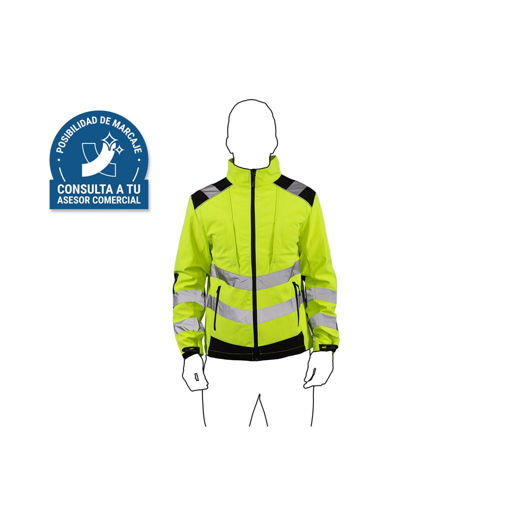 COFAN - Chaqueta Softshell de Alta Visibilidad | Talla desde la S hasta la XXXL | Color Amarillo y Negro