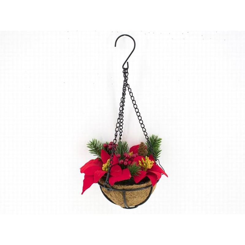 Gerimport Colgante de Hierro Hojas Rojas Decoración Navidad 35 Cm