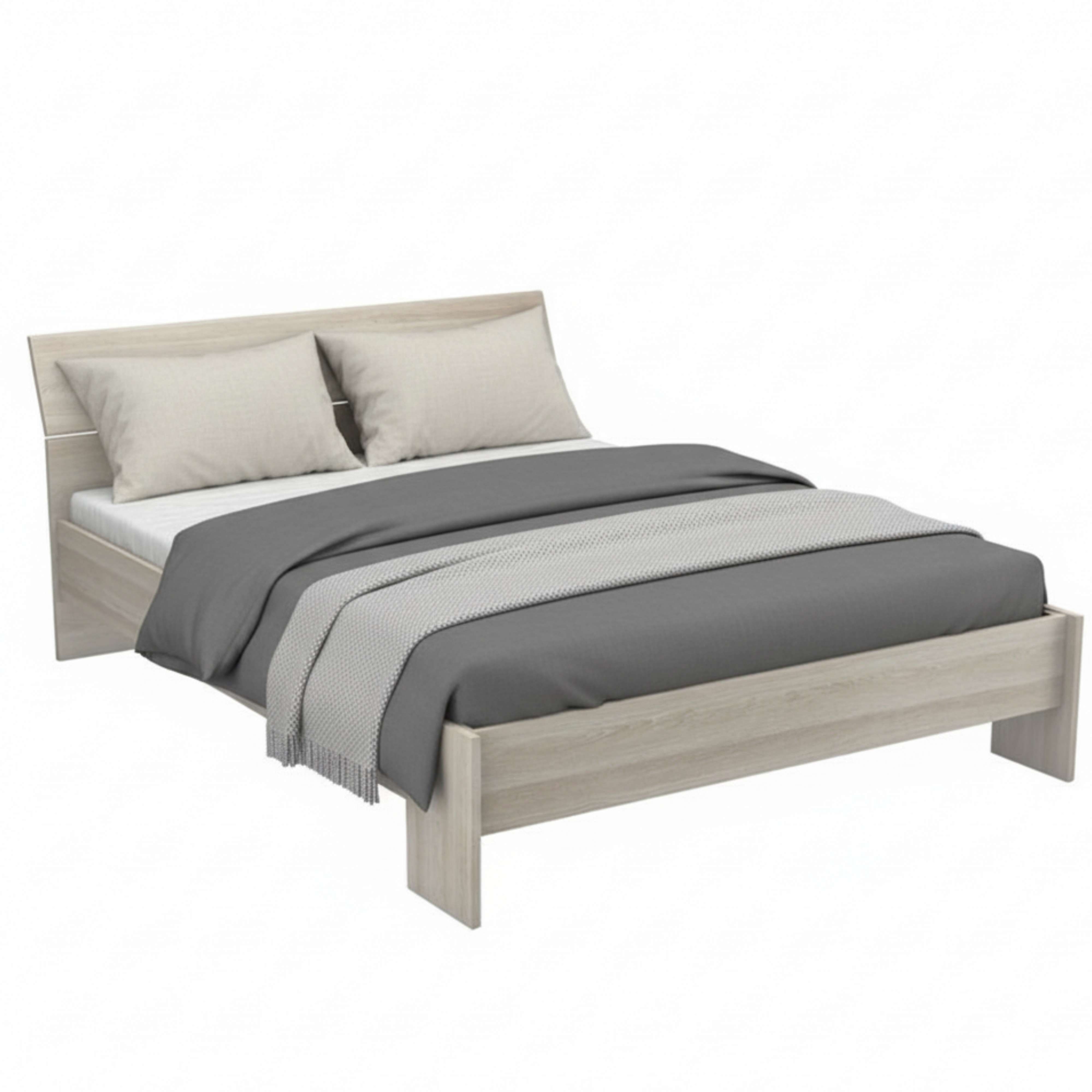 Miroytengo Cama de Matrimonio Prins Color Roble Shannon 135-140x190/200 cm