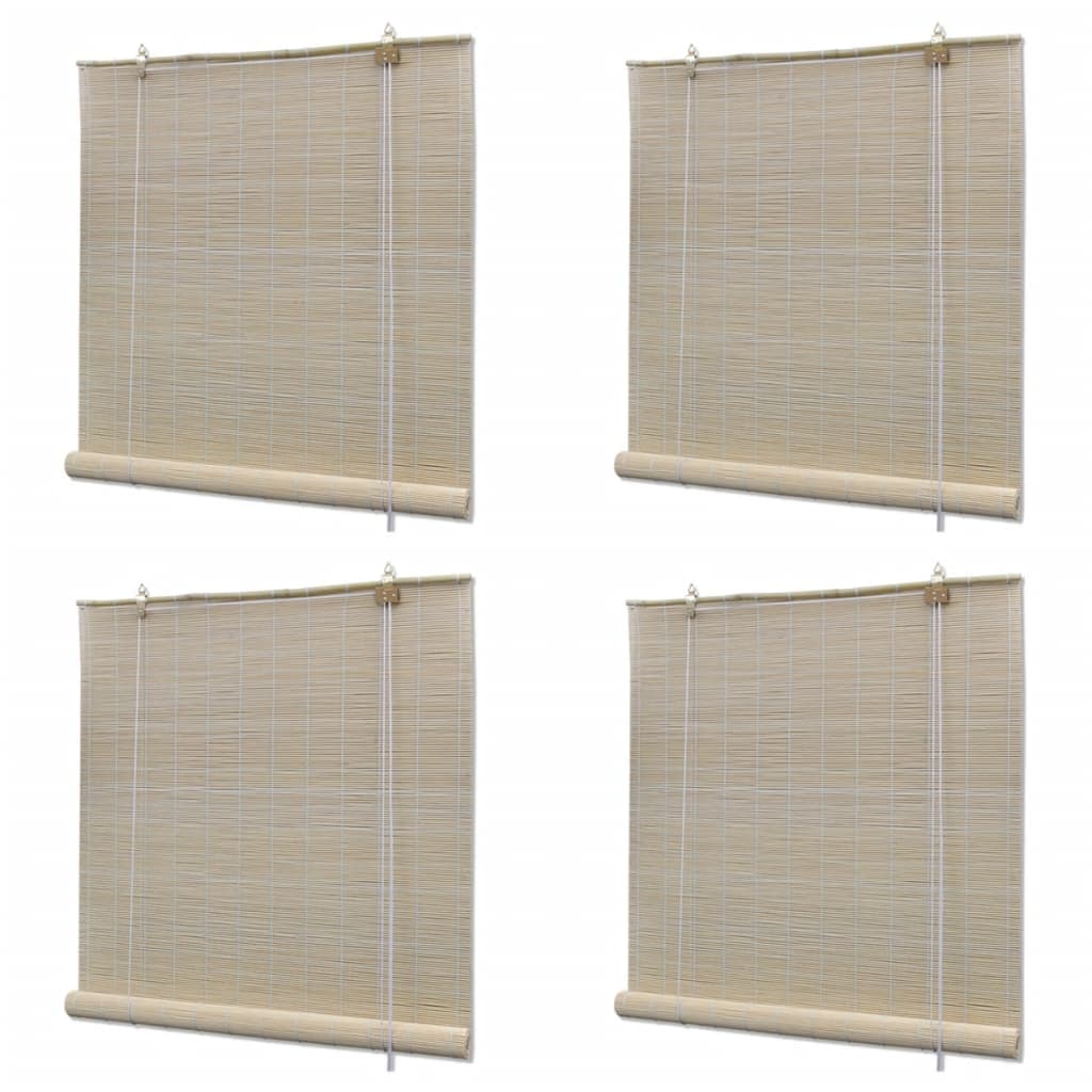 vidaXL Estores Enrollables Bambú Natural 120x160cm Persianas Ventana Hogar Dimensiones 120 x 160 cm (2 pcs), 120 x 160 cm (4 pcs)