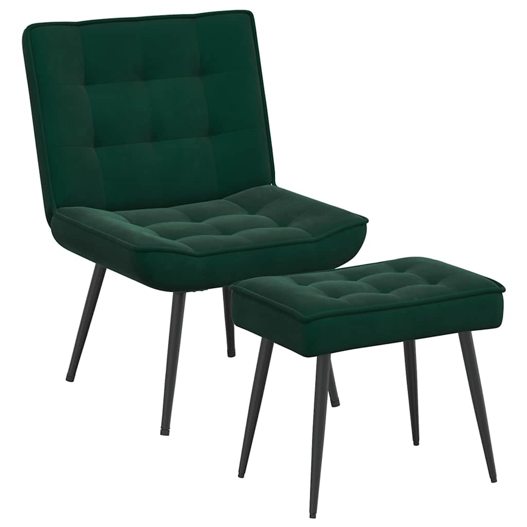 vidaXL Sillón de relax con reposapiés terciopelo Multicolor