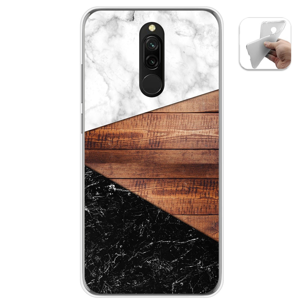 Tumundosmartphone Funda Gel Tpu para Xiaomi Redmi 8 diseño Mármol 11 Dibujos