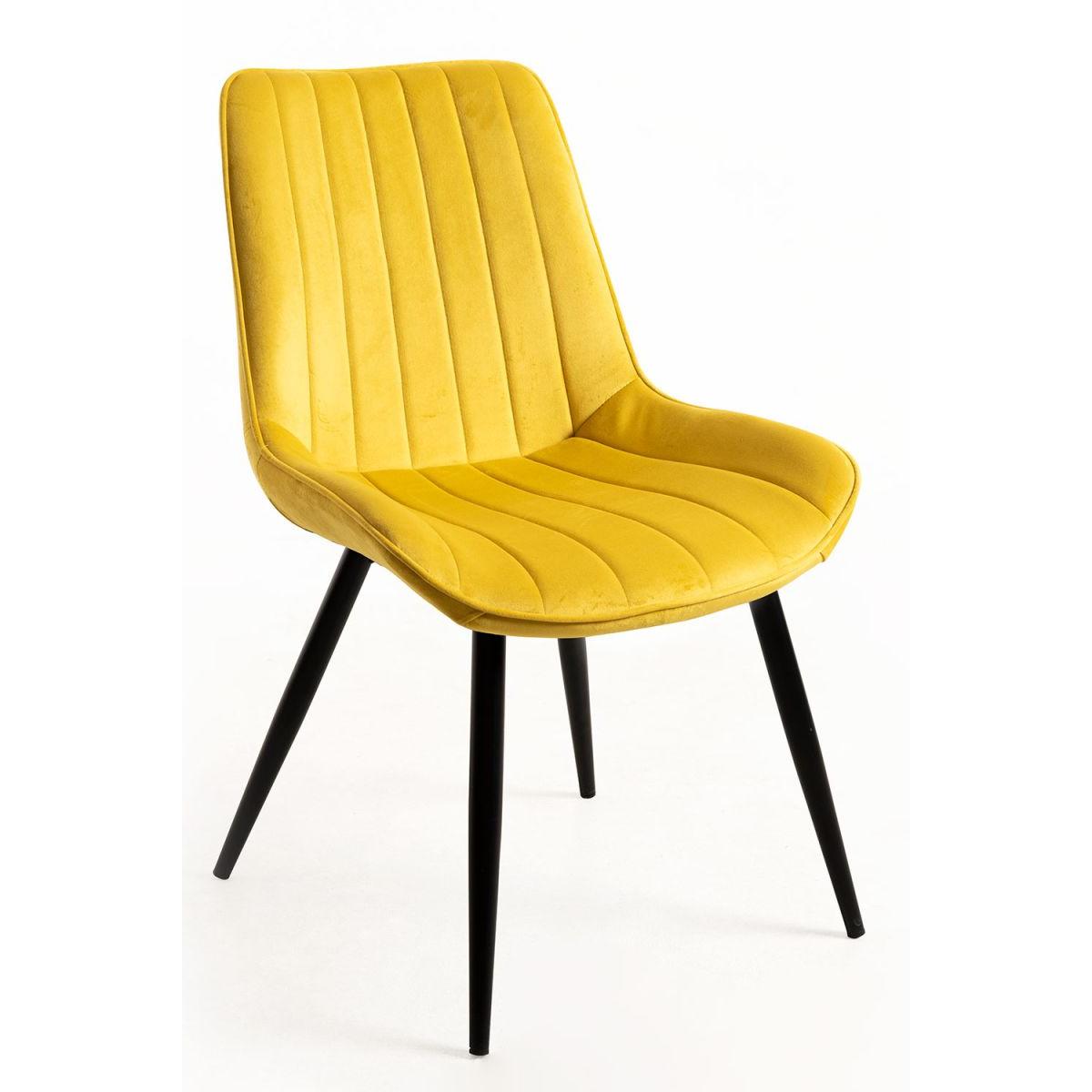 Regalos Miguel - Sillas Comedor - Silla Lene Terciopelo - Amarillo