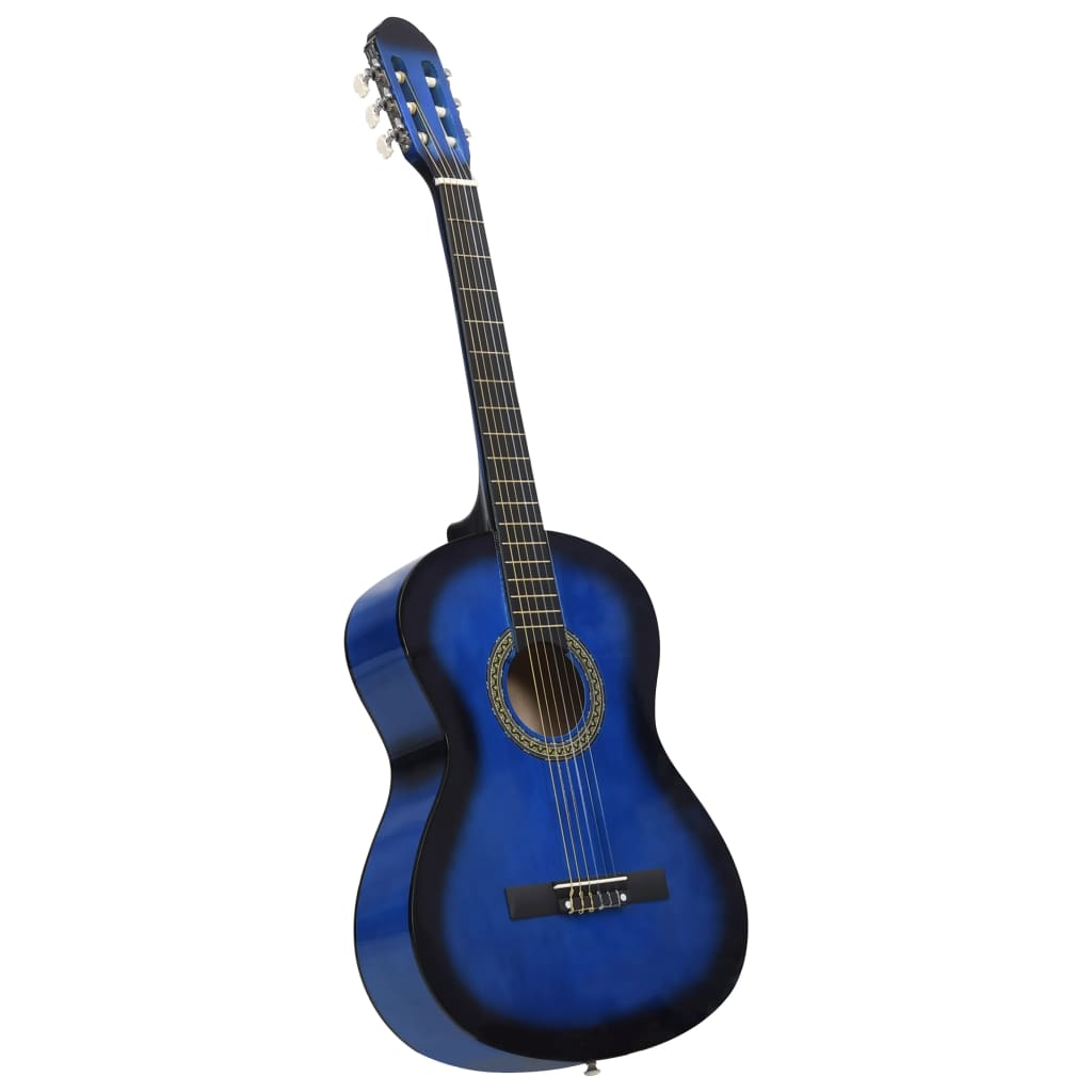 vidaXL Madera de Tilo Guitarra Clásica para Principiantes 4/4 39" Musical Color Azul,  Marrón claro,  Negro y mas